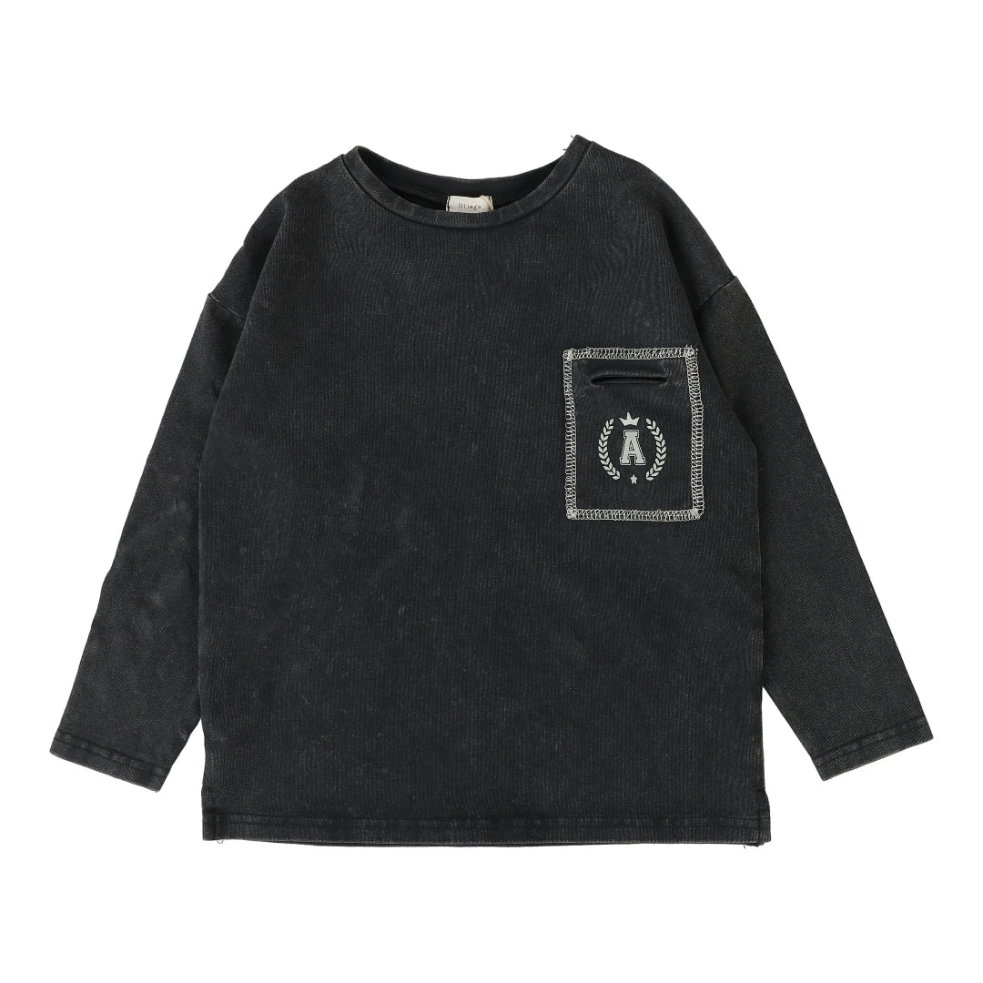 Black Wash Boys Pocket Tee
