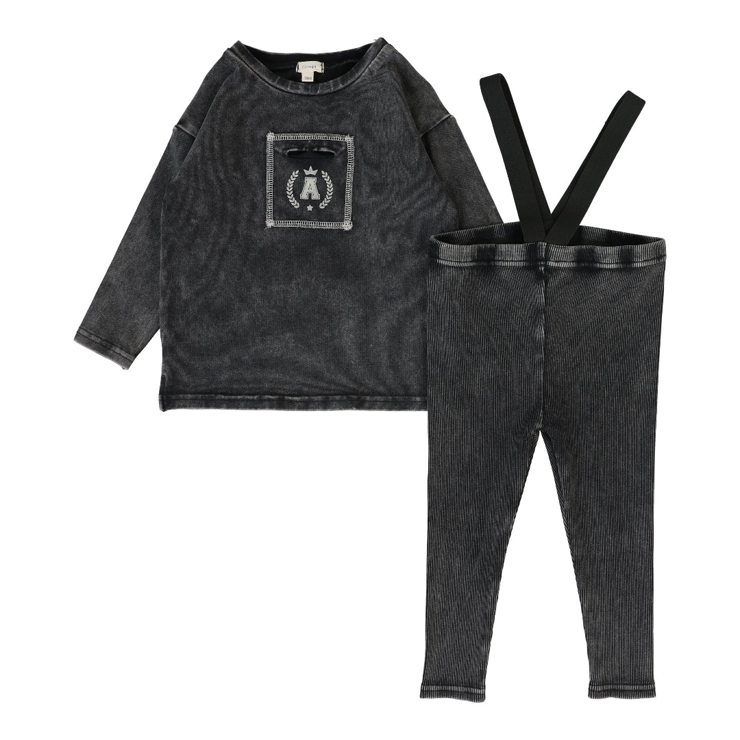 Black Wash  Boys Pocket Tee Set