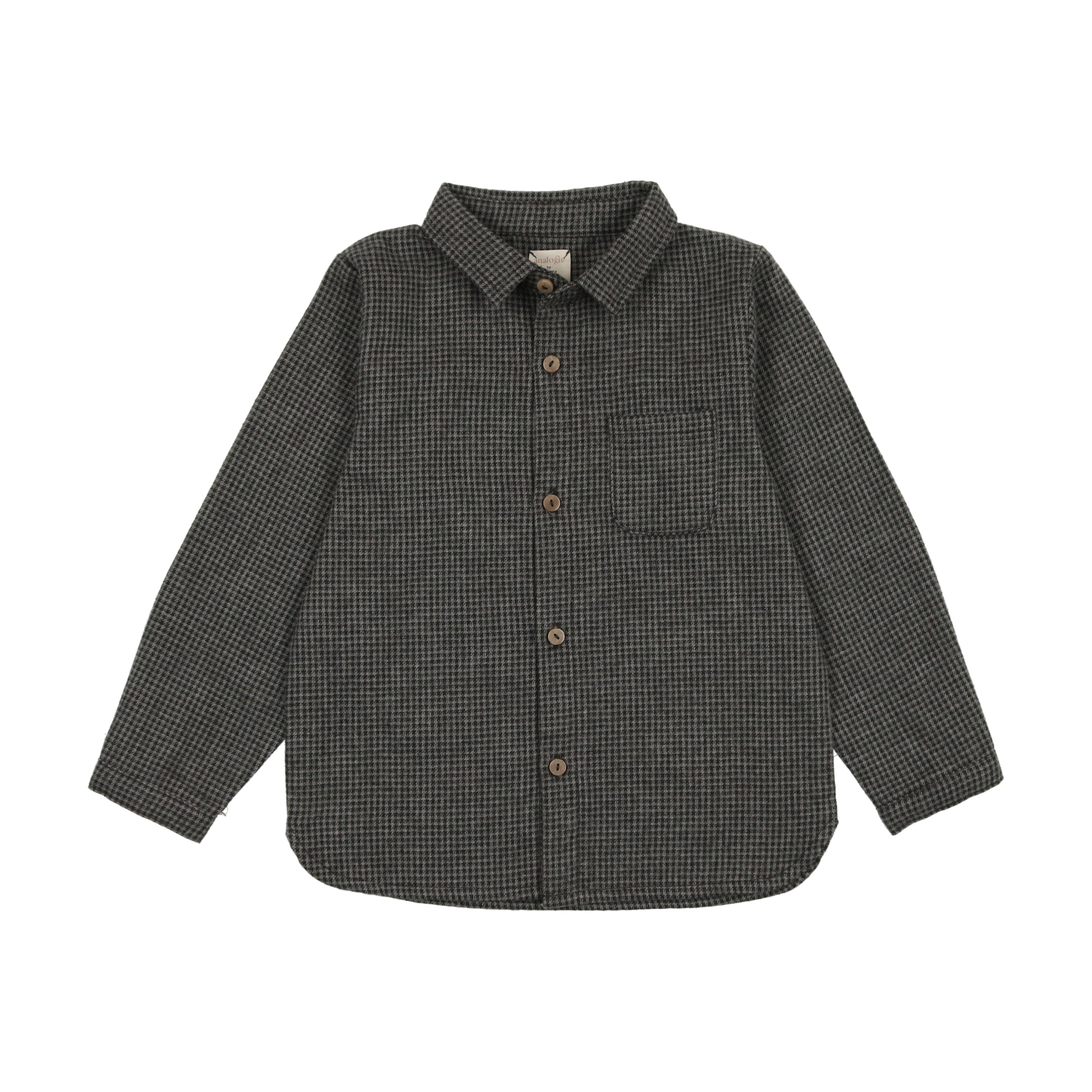 Grey Houndstooth Boy Shirt