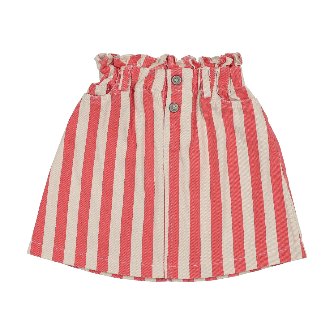 Coral Striped Bermuda Skirt
