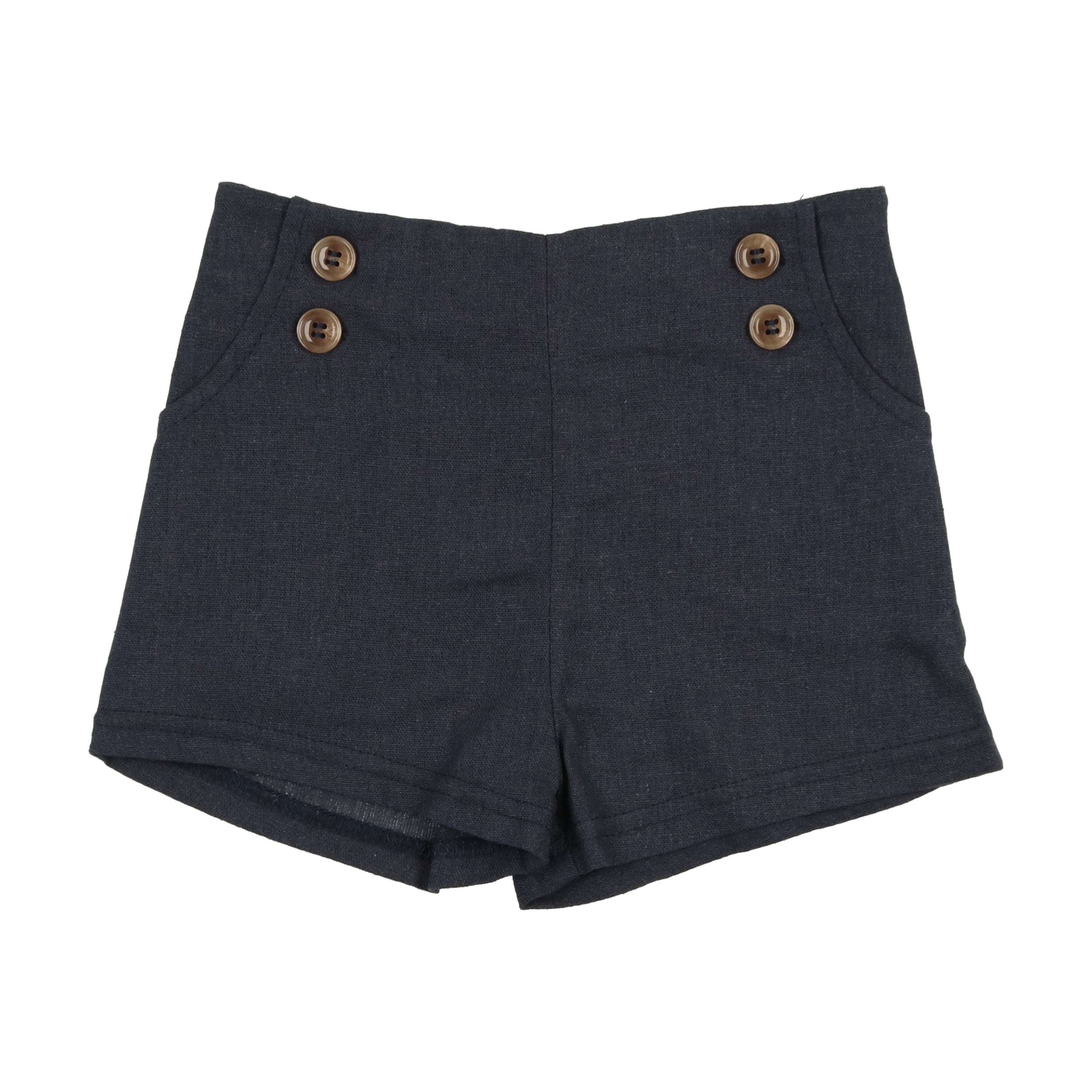 Off Navy Button Shorts
