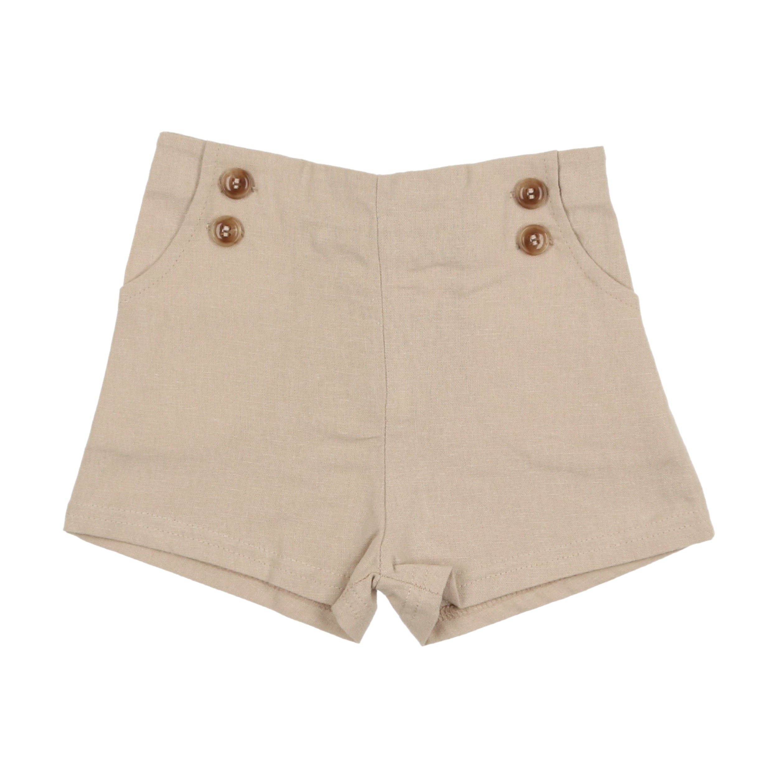 Taupe Button Shorts