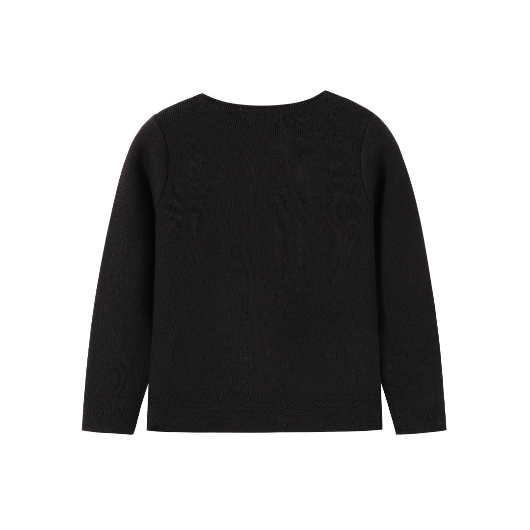 Black Knit Double Breasted Sweater