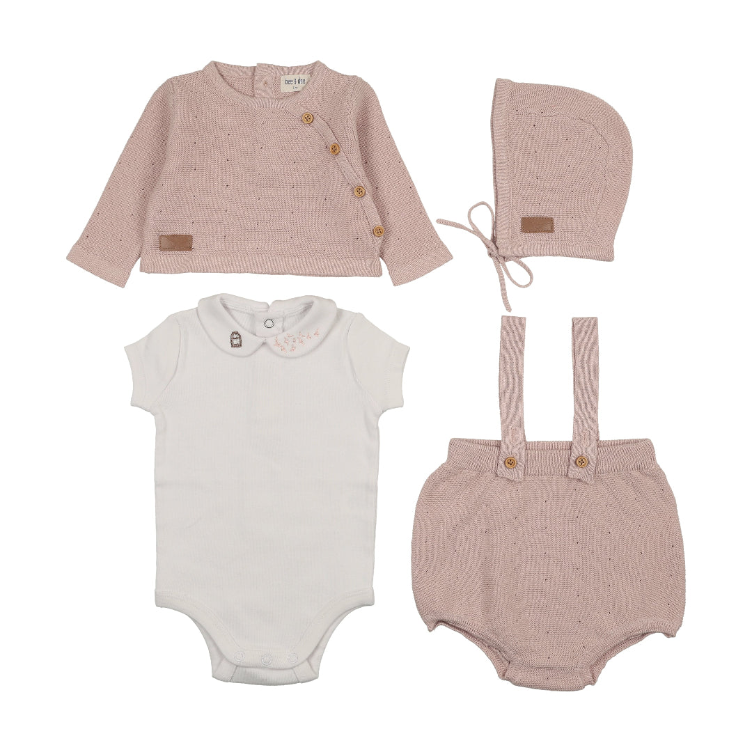 Muted Pink Leather Tab Knit Outfit