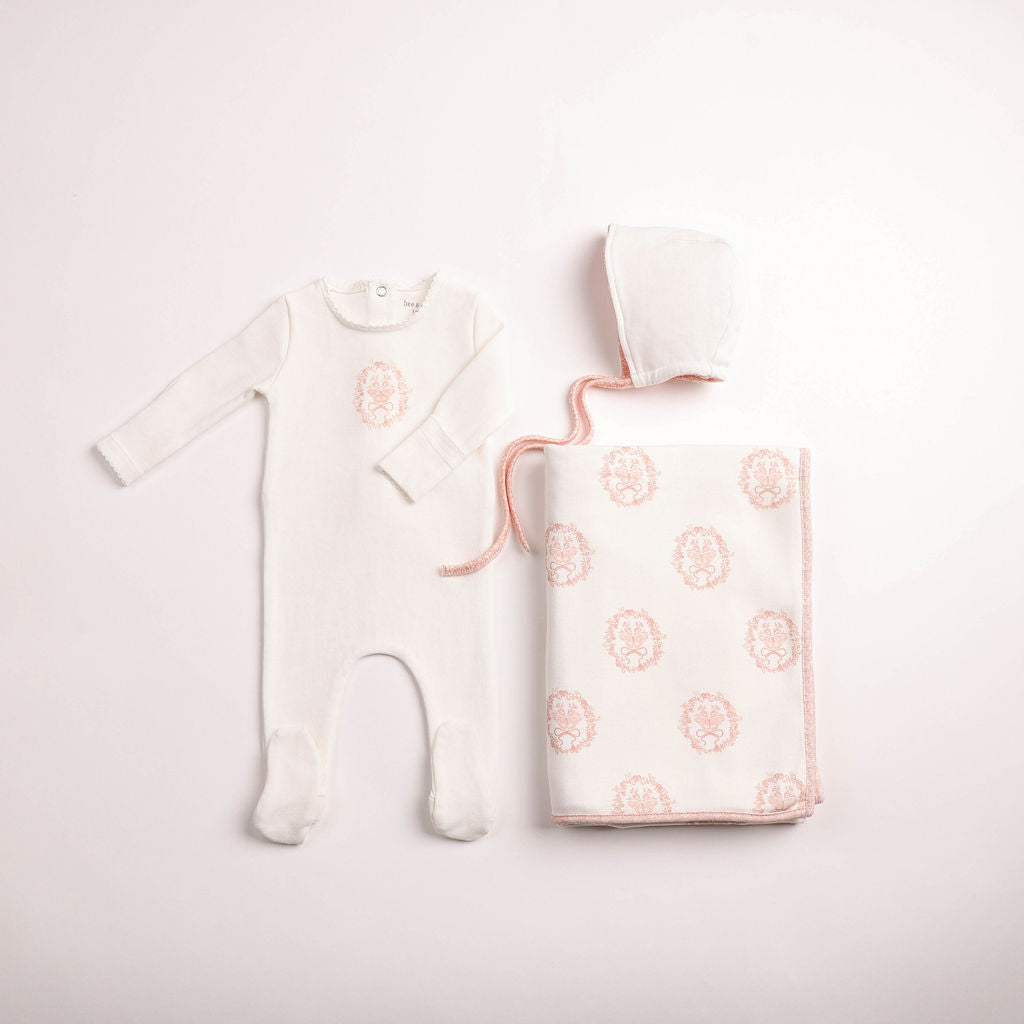 Chalk White Butterfly Motif Girls Layette Set