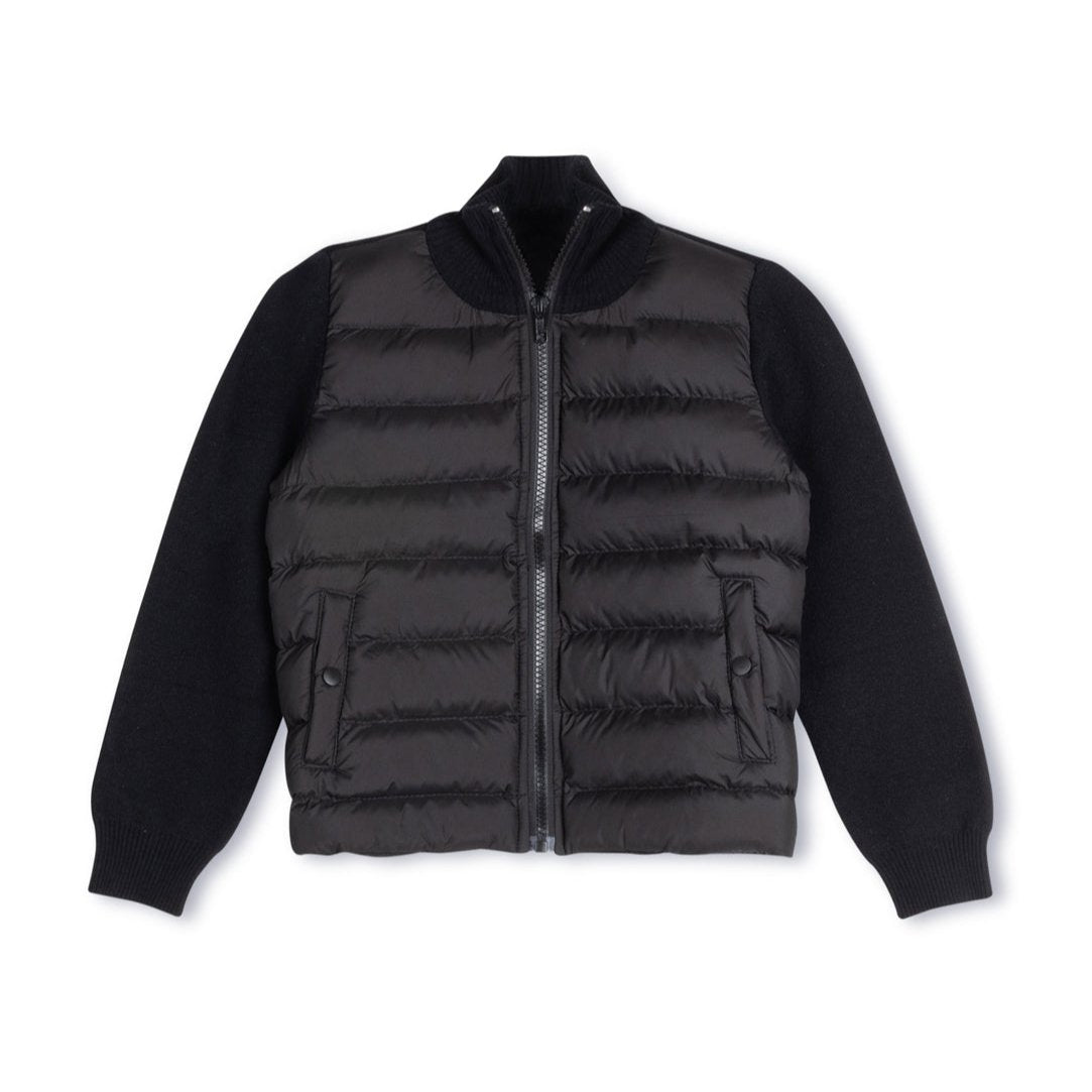 Black Knit and Puffer Jacket