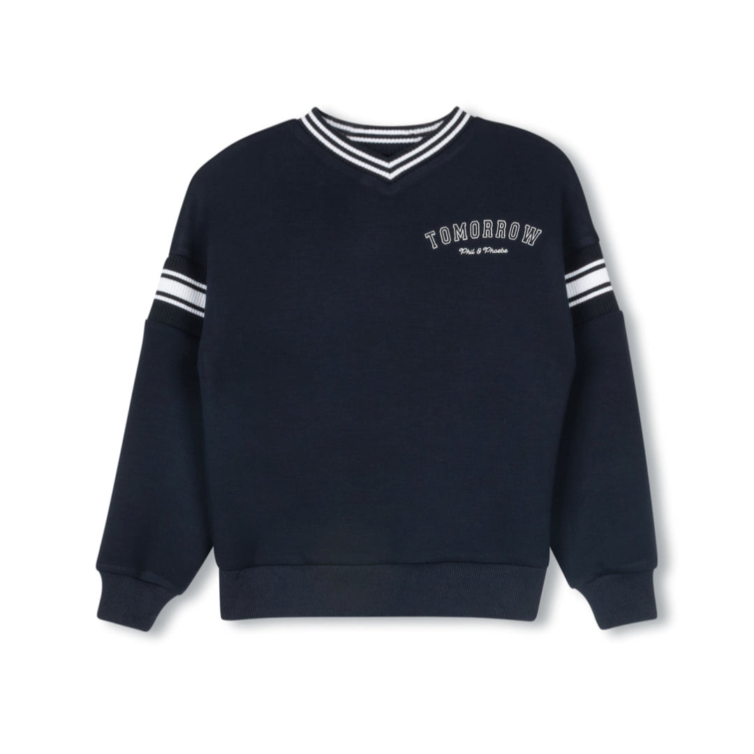 Navy Tomorrow Print Sweatshirt