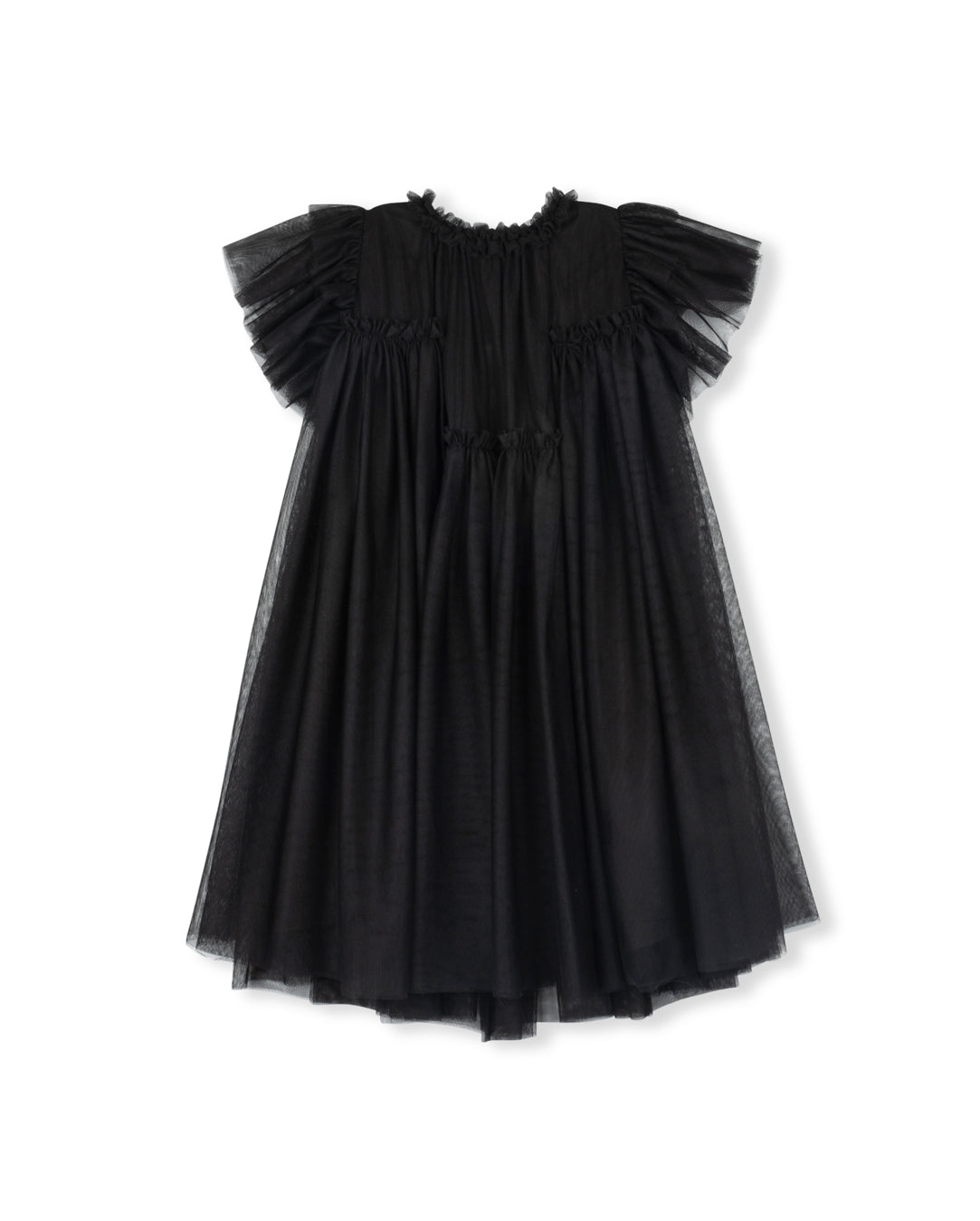 Black Tulle Teired Knee Gown