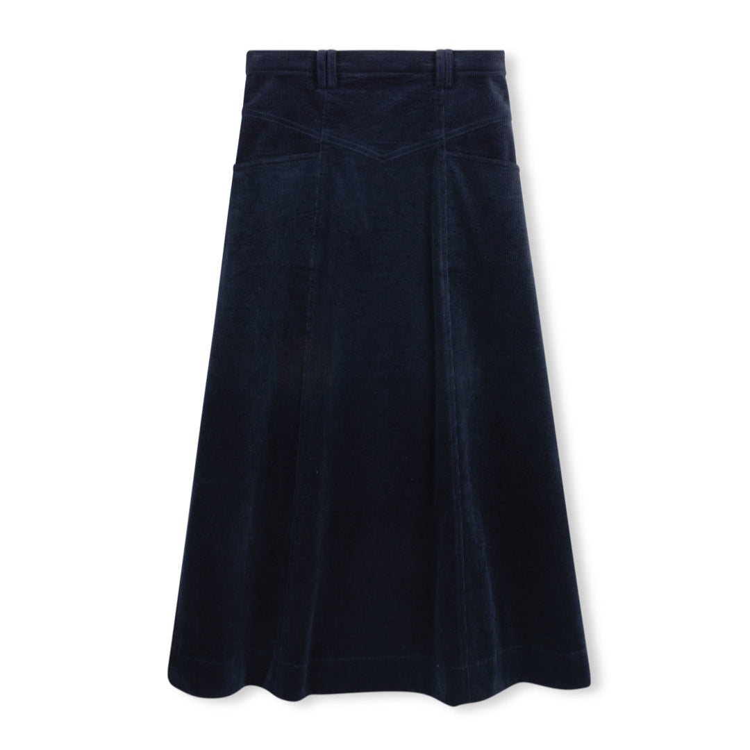 Navy Leon Maxi Teen Corduroy Skirt