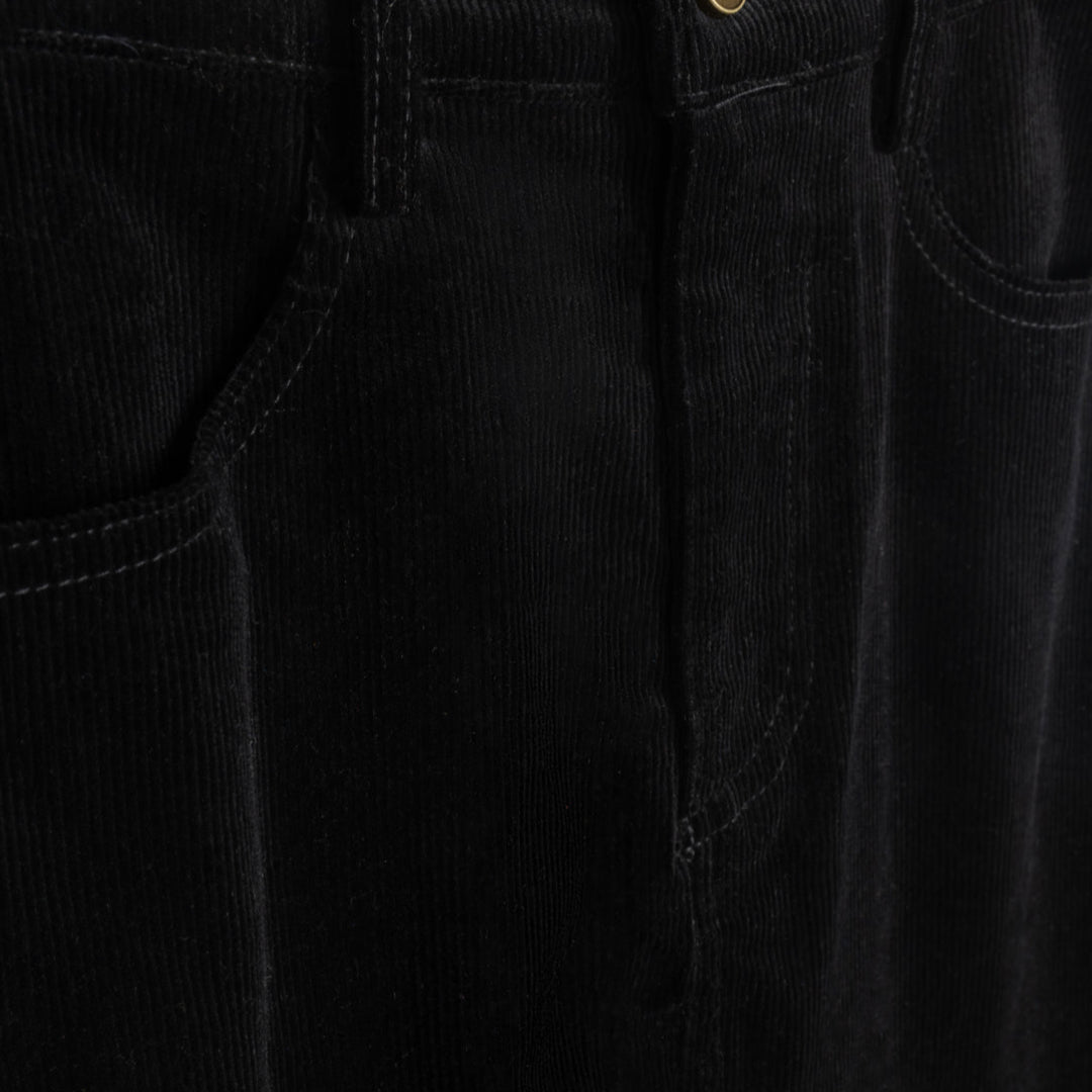 Black Faint Corduroy Teen Skirt