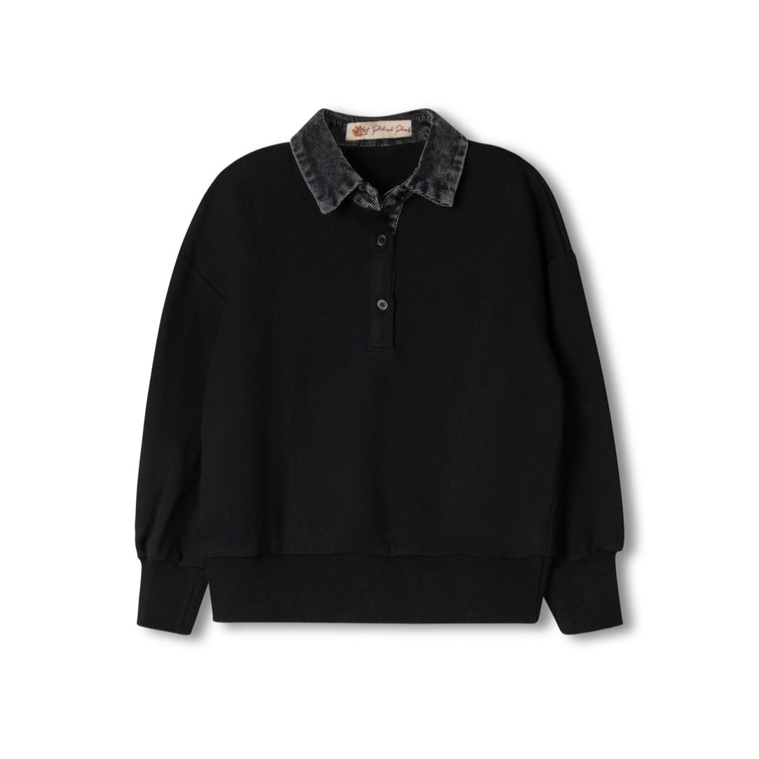 Black Tray Corduroy Polo