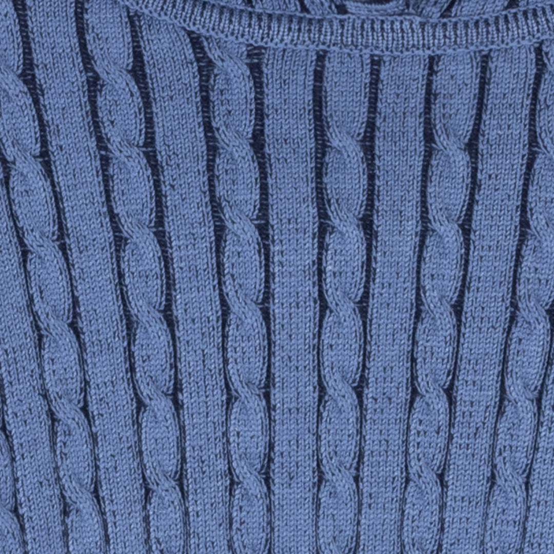 Navy Leon Cable Knit Hoodie