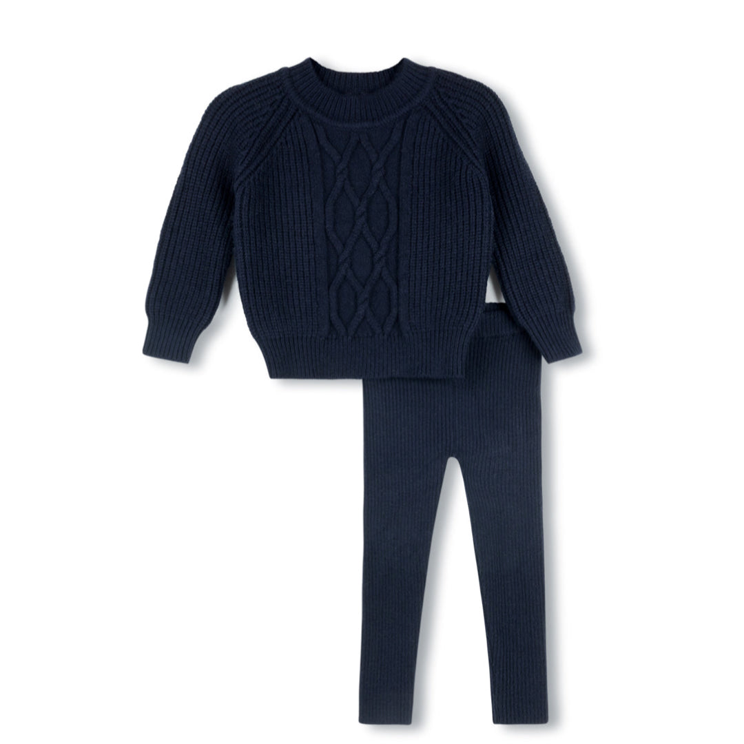 Navy Airlin Knit Boys Set