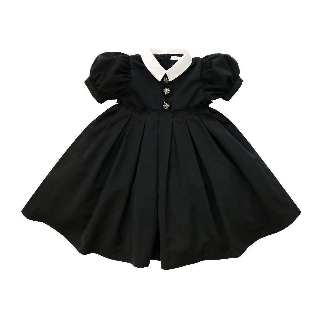 Black Taffeta Dress Short Sleeve