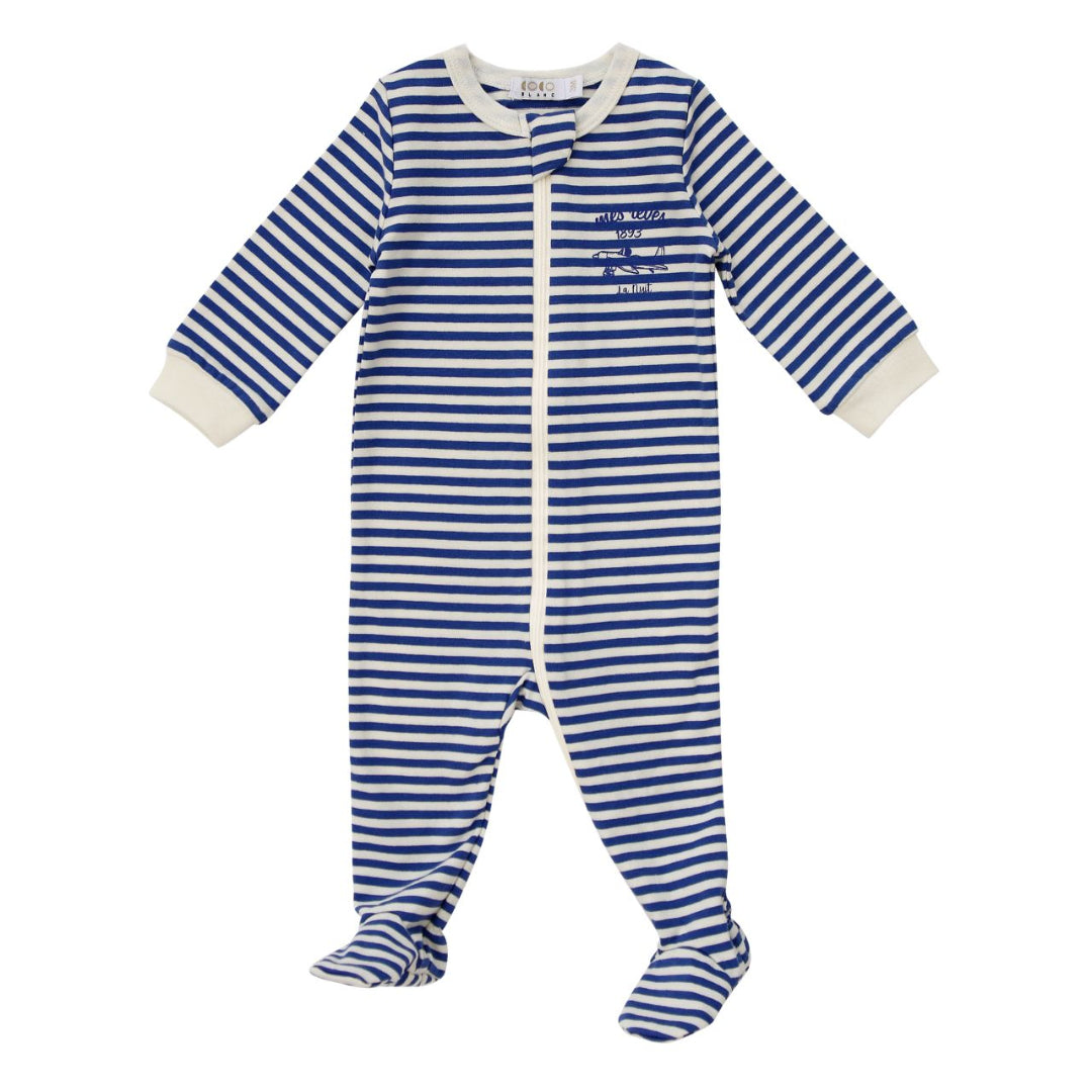 Blue Striped Footie