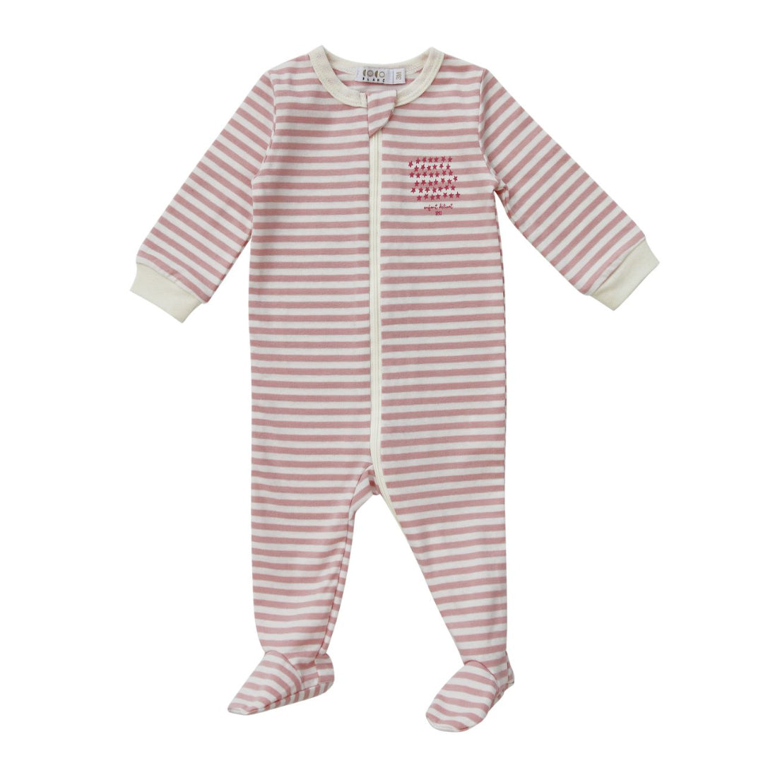 Pink Striped Footie