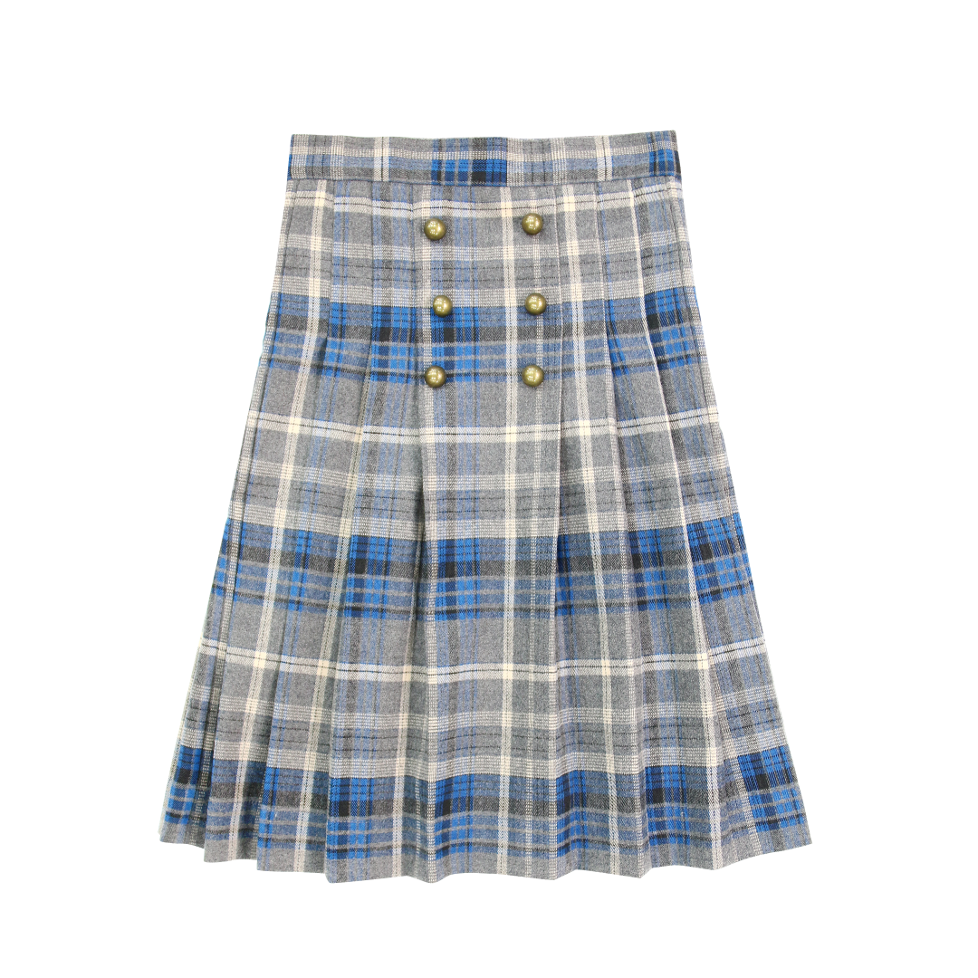Pleated Plaid Skirt