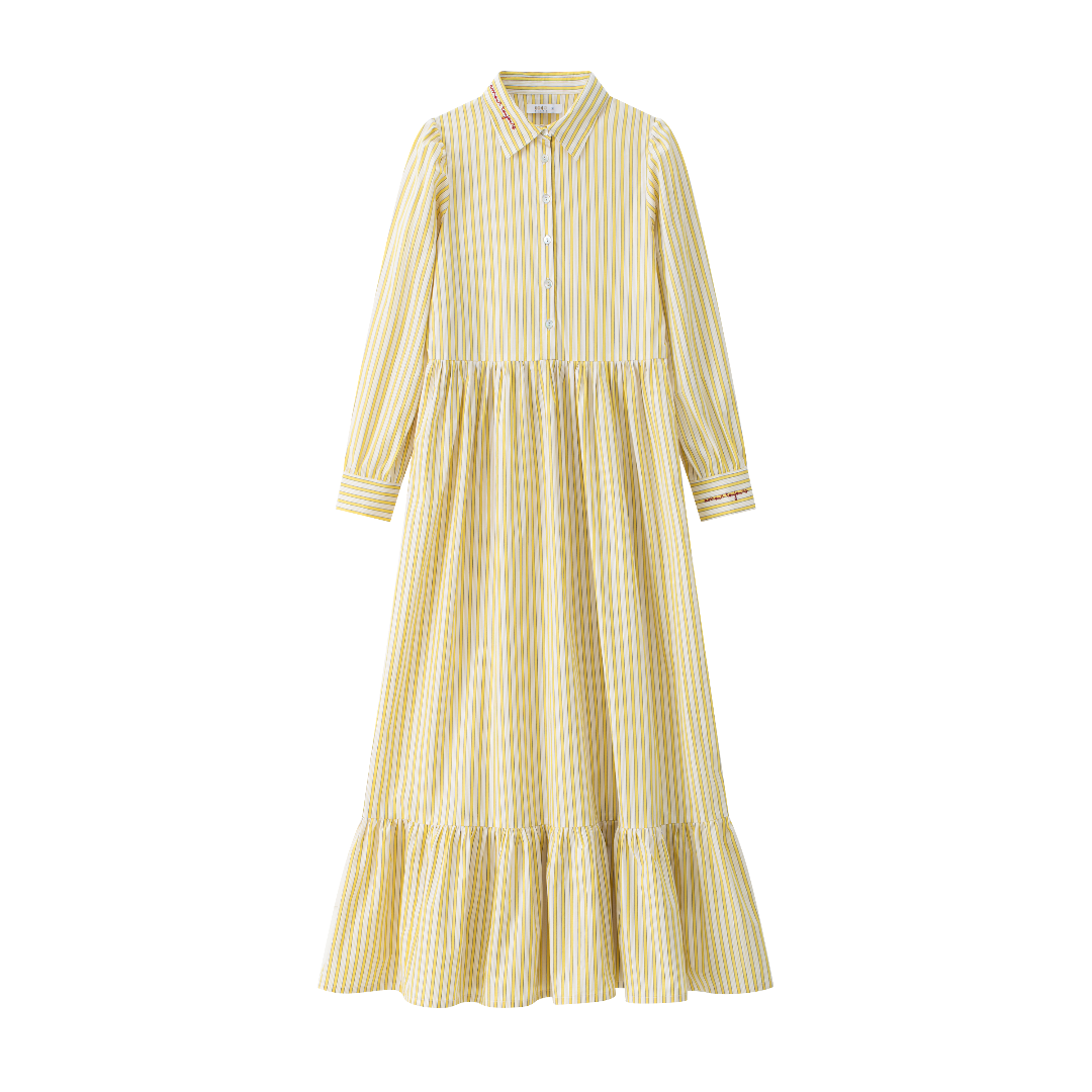 Yellow Striped Teen Shirt dress