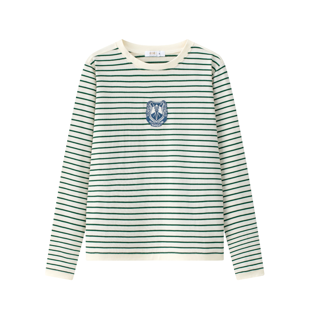 Green Stripe Girls Tee