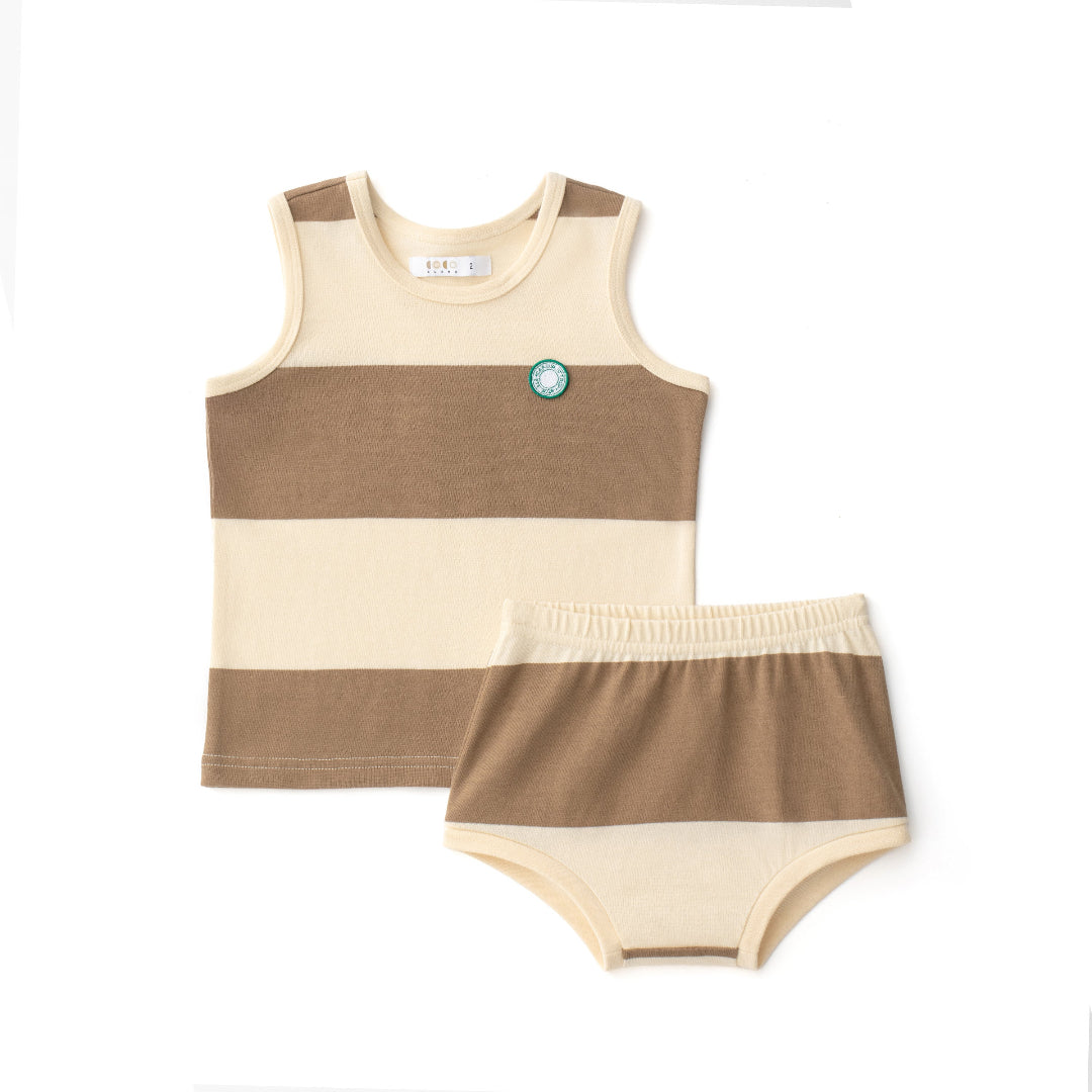 Brown Stripe Bloomer Set
