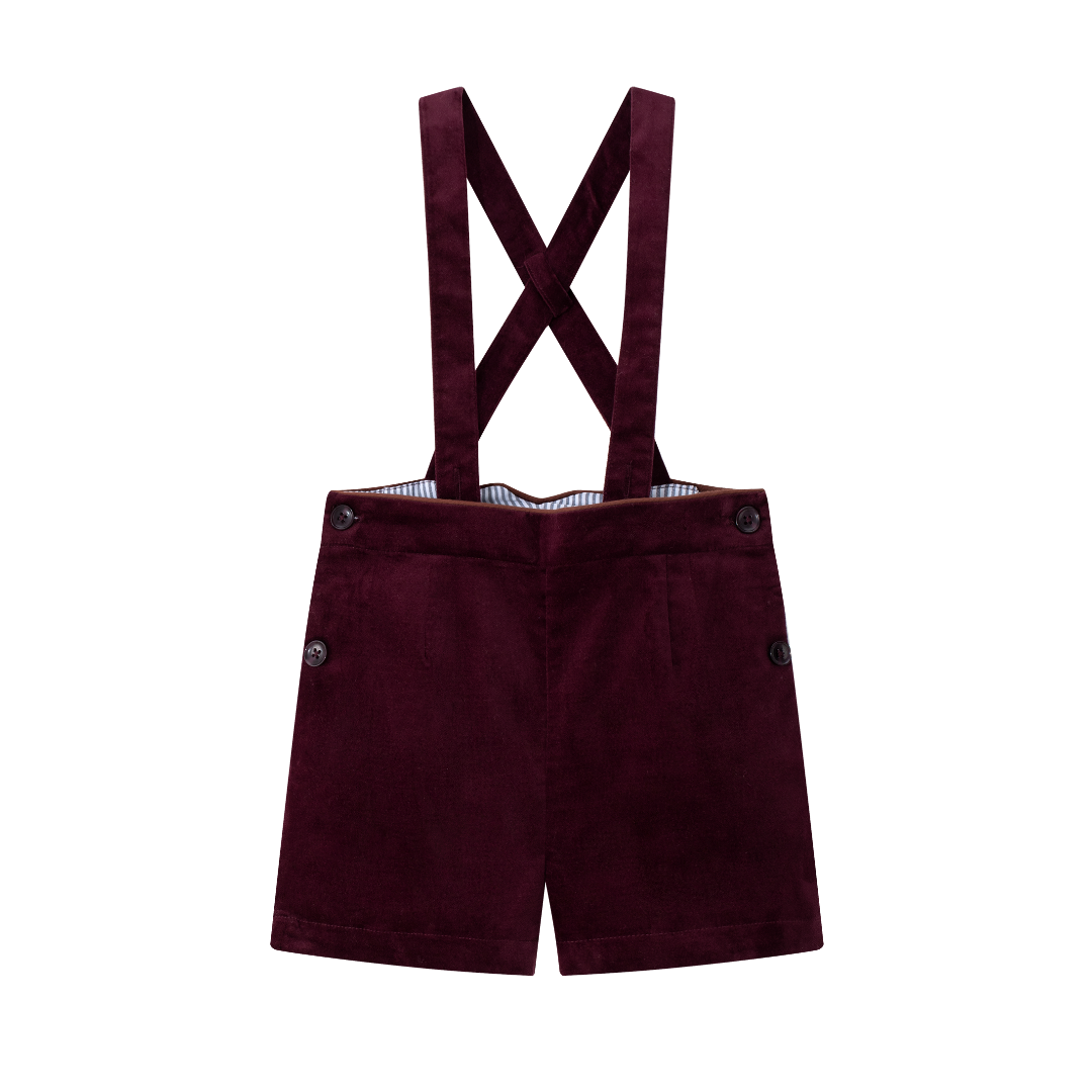 Burgundy Double Breasted Shorts