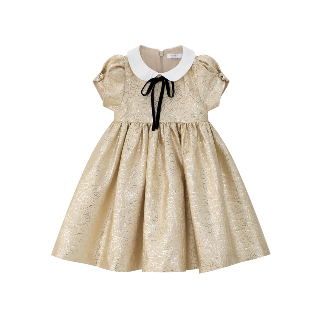 Gold Jaquard Dress