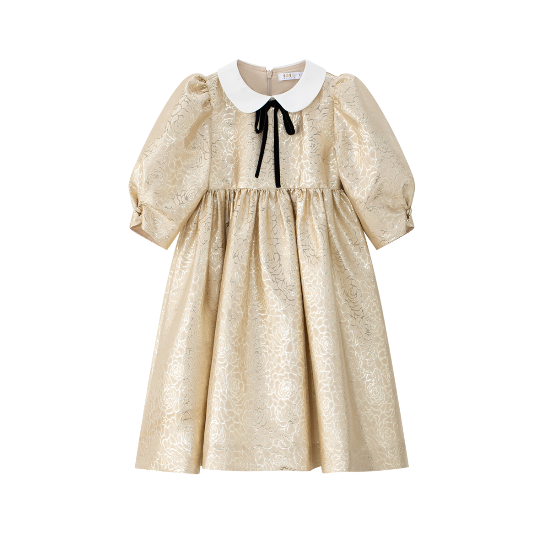 Gold Jaquard Dress