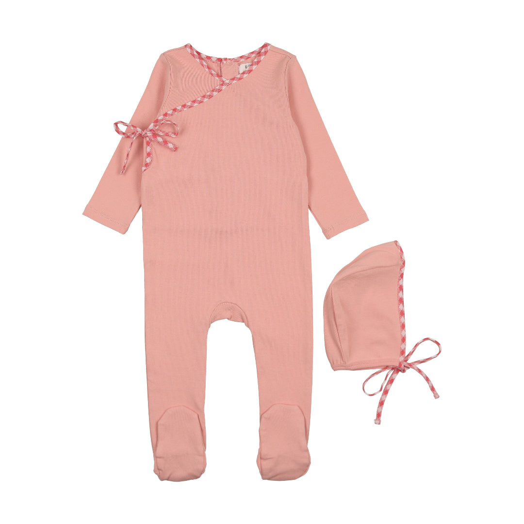 Parni Classic Toile Footie & Beanie - Pink