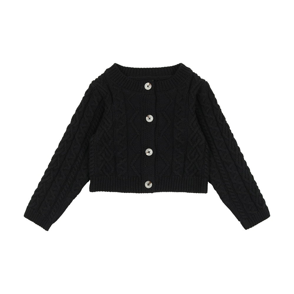 Black Cable Knit Cardigan