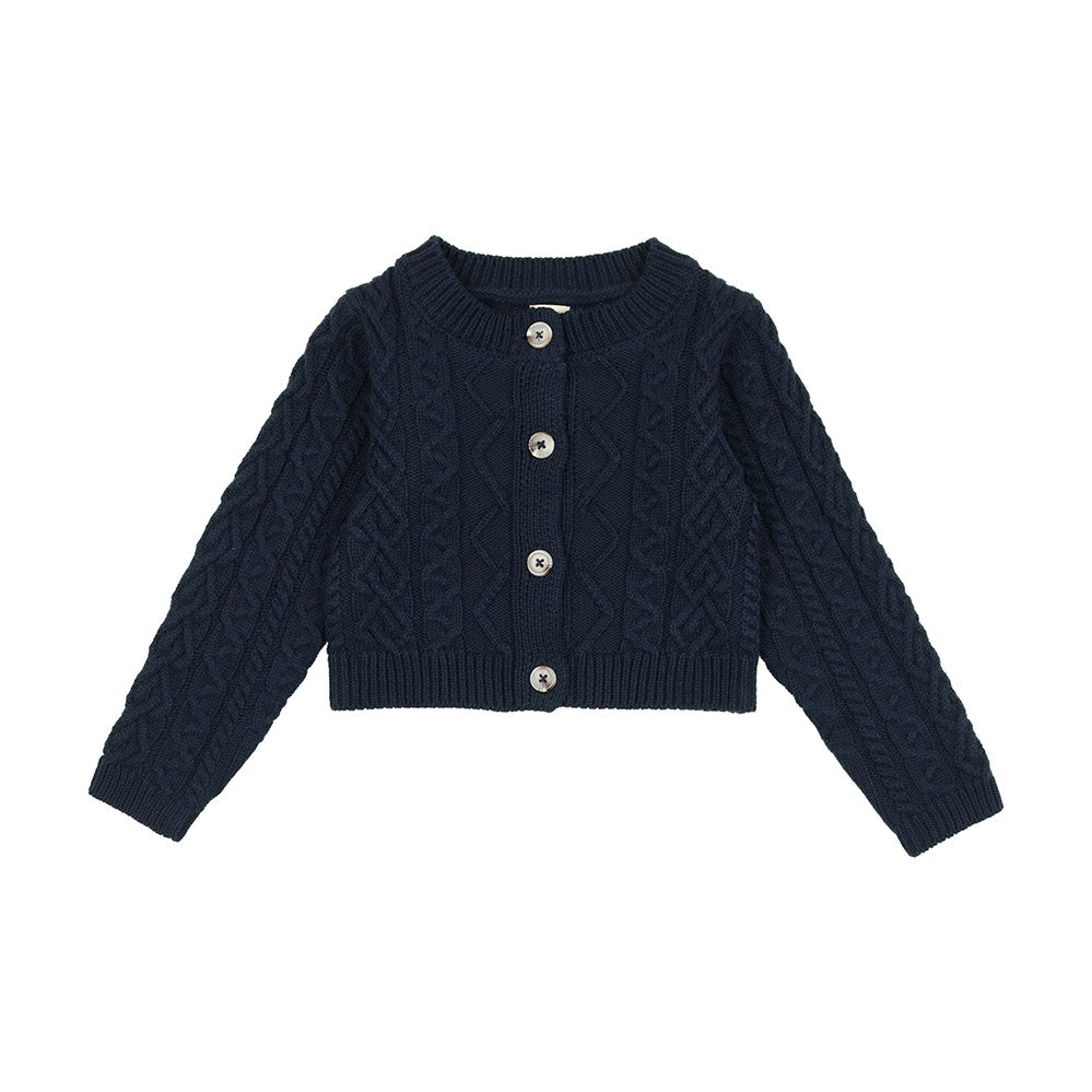 Navy Cable Knit Cardigan