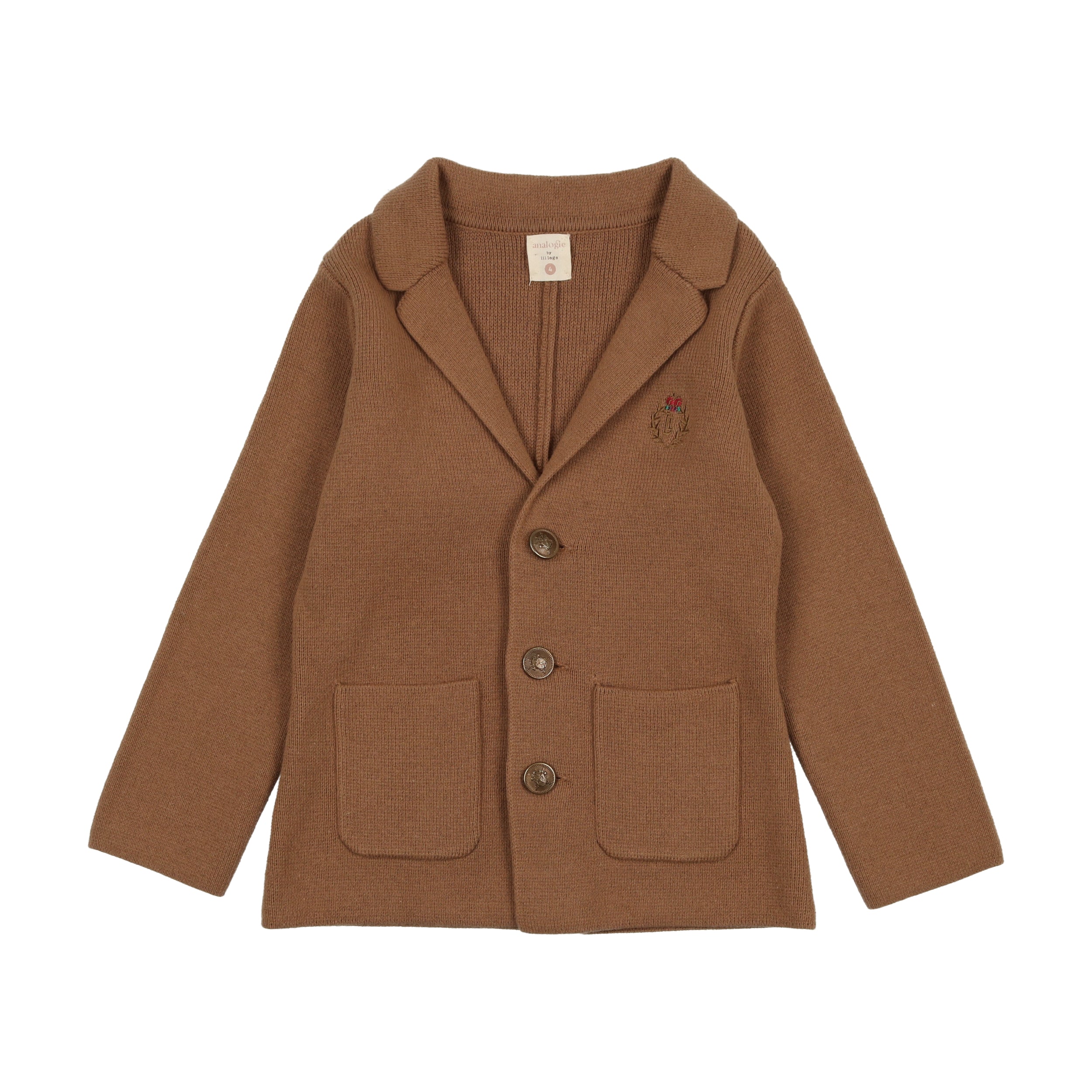 Camel Knit Crest Blazer