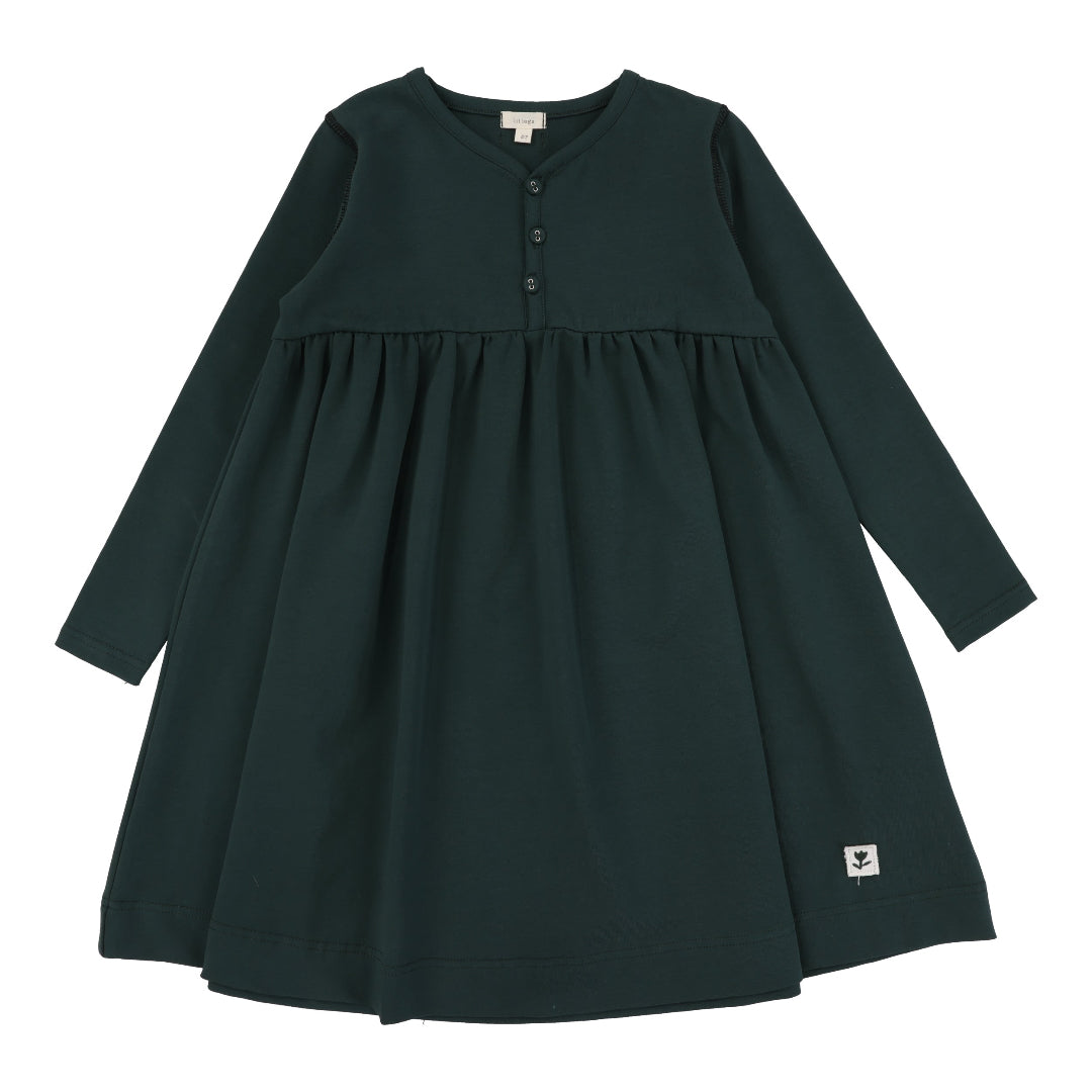 Green Contrast Stitch Dress