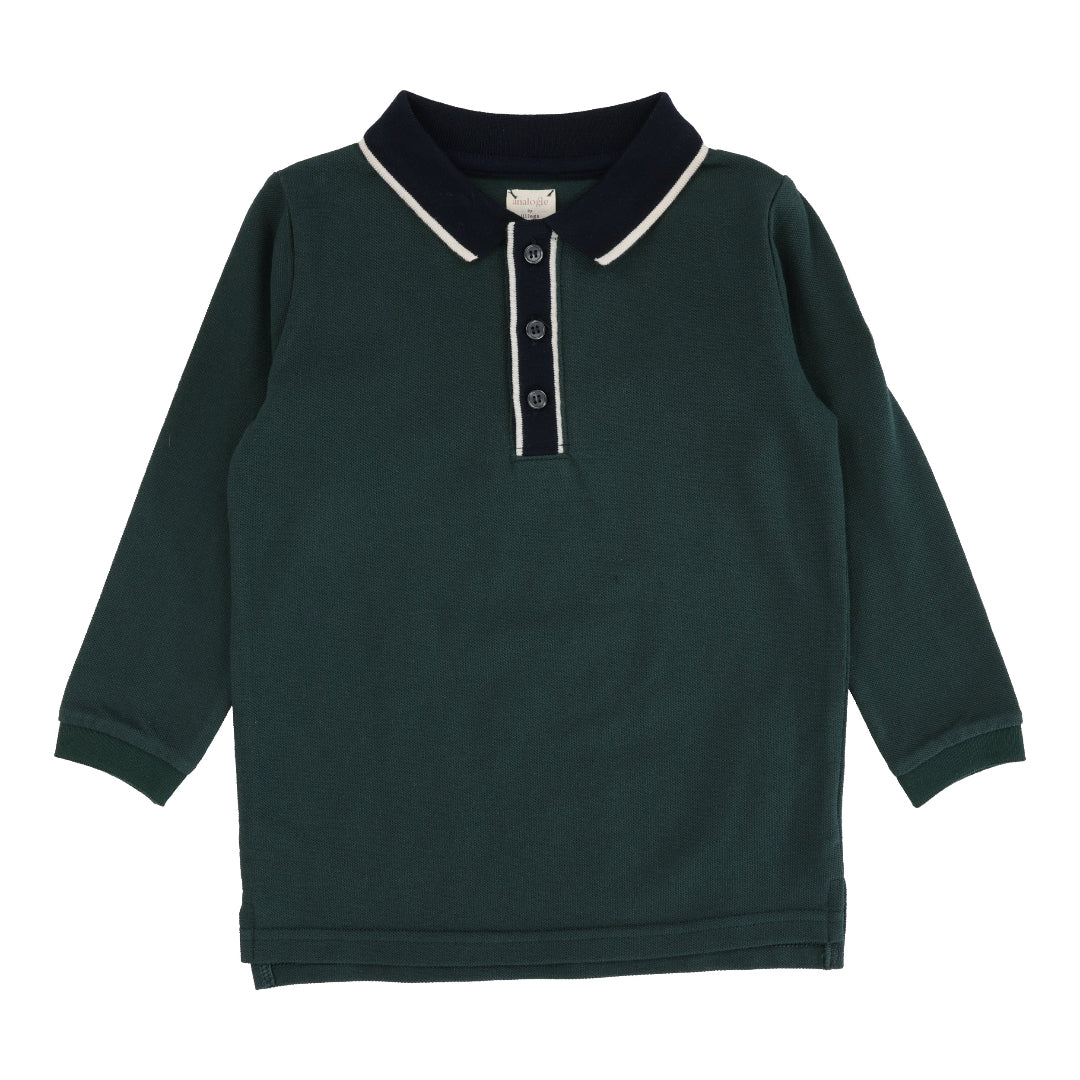 Green Contrast Trim Polo