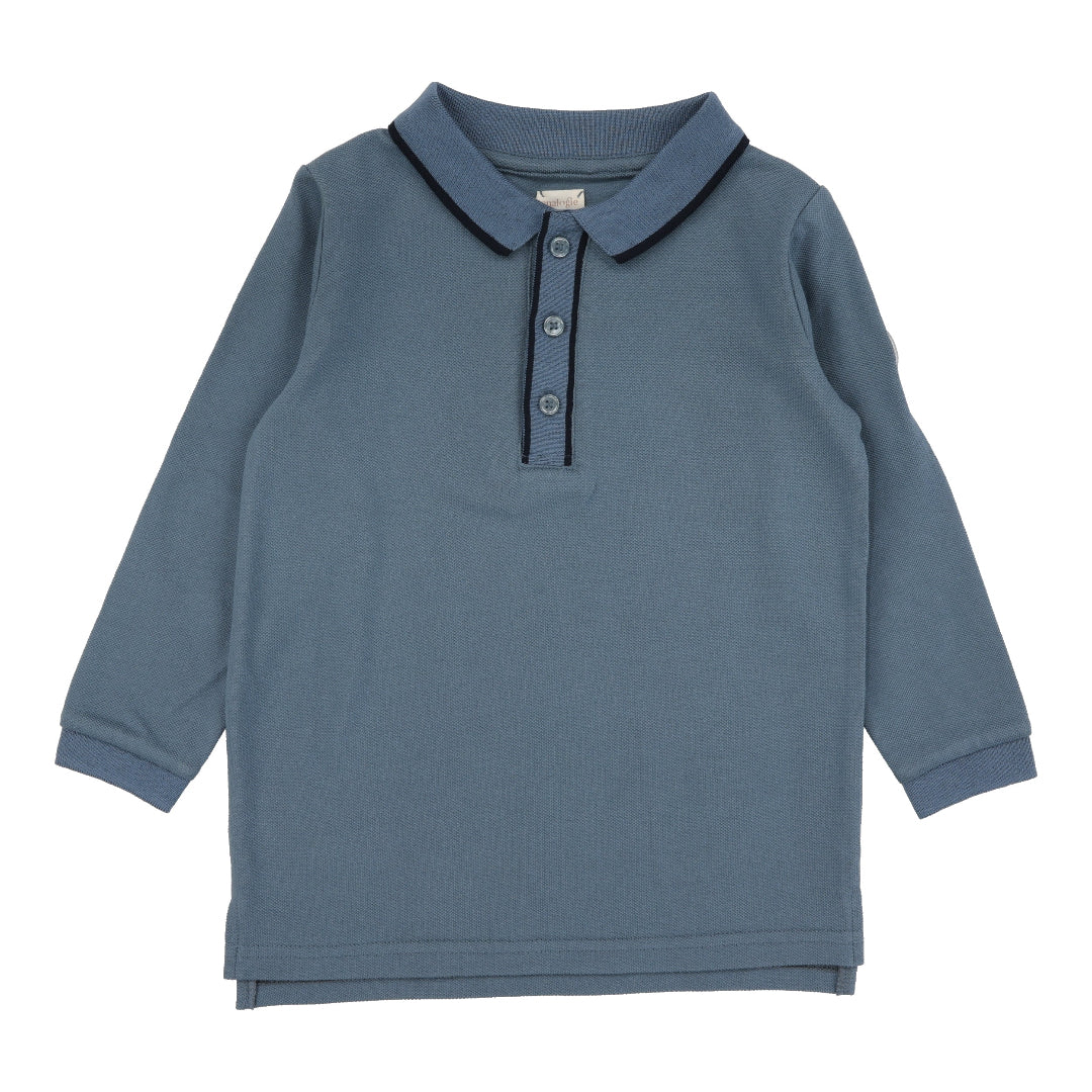 Off Blue Contrast Trim Polo