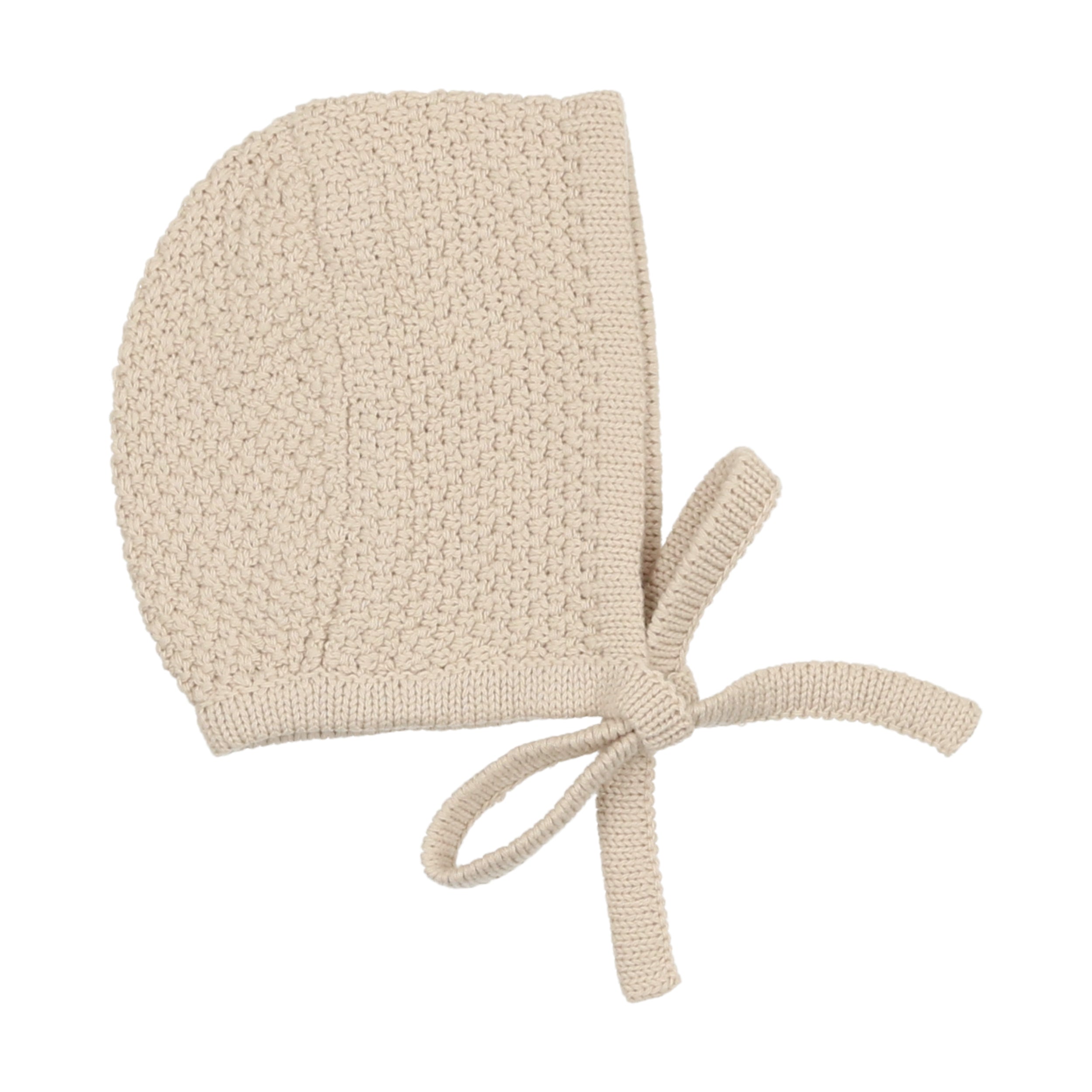 Natural Pointelle Knit Collar Footie & Bonnet