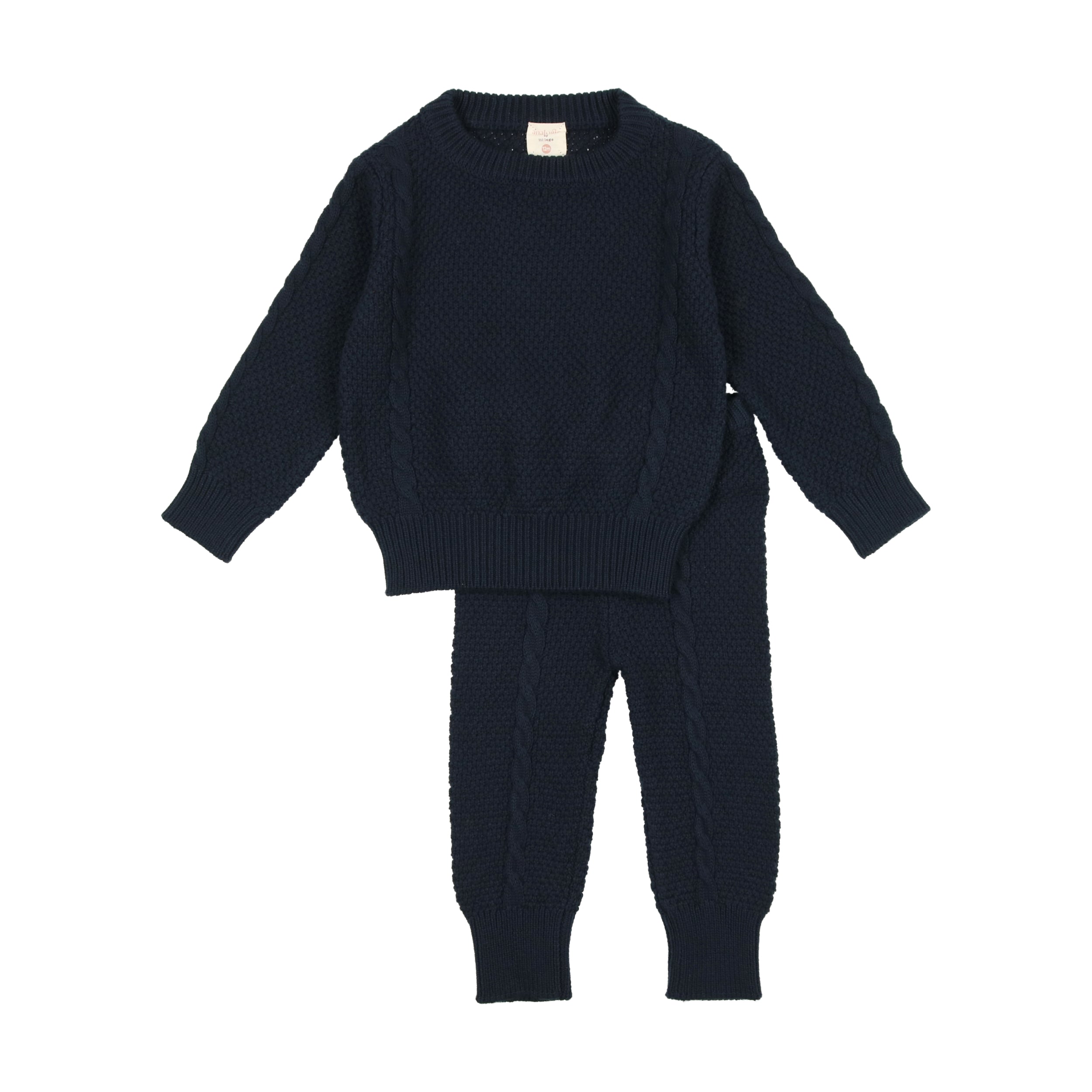 Navy Cable Knit Set
