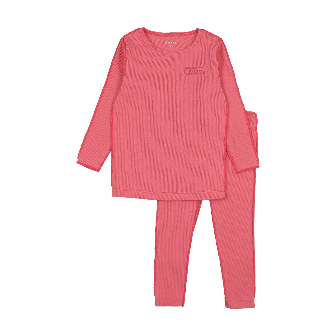 Bright Coral Classic Ribbed Loungewear