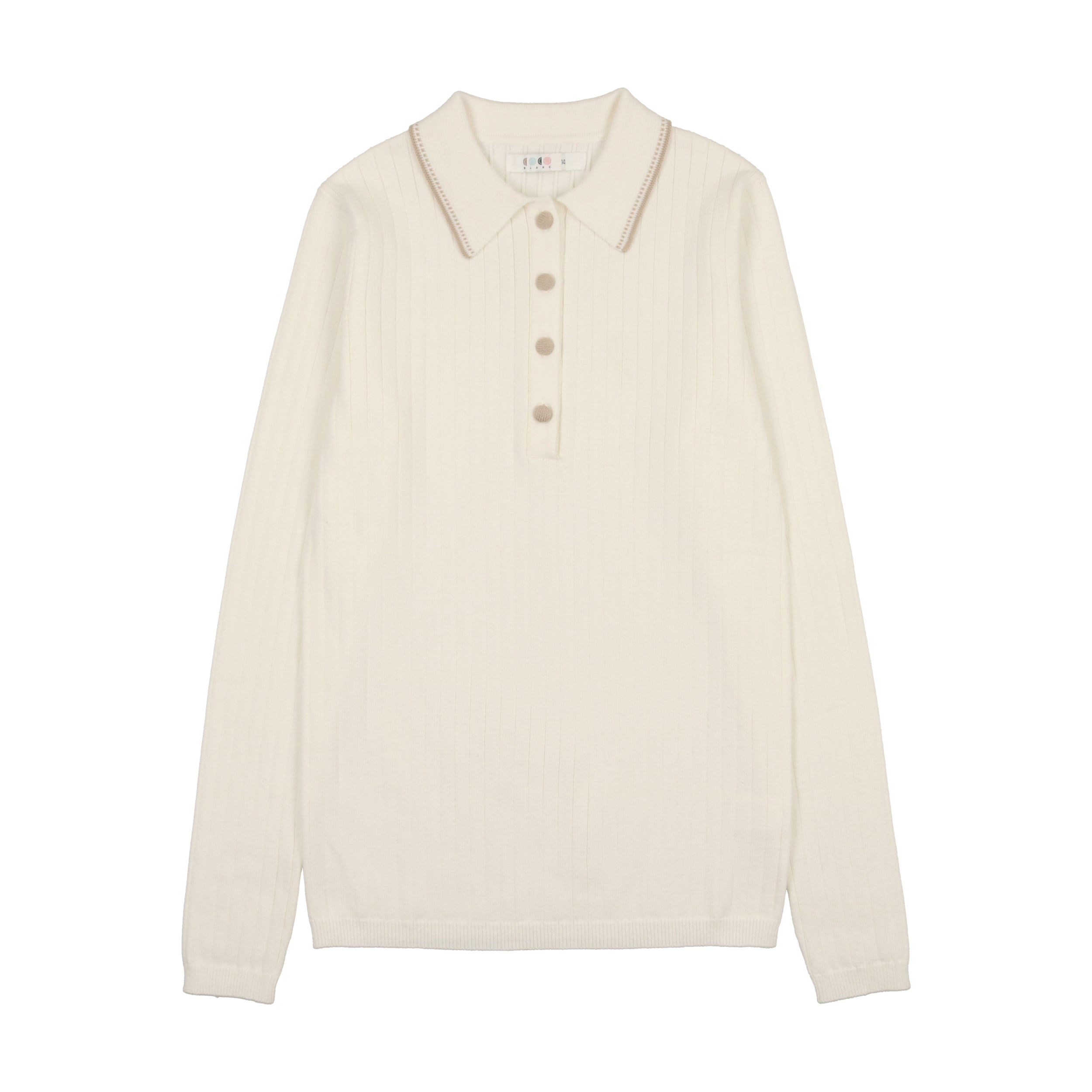 Ivory Knit Girl's Polo