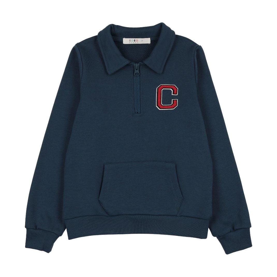 Blue Zippered Sweatshirt