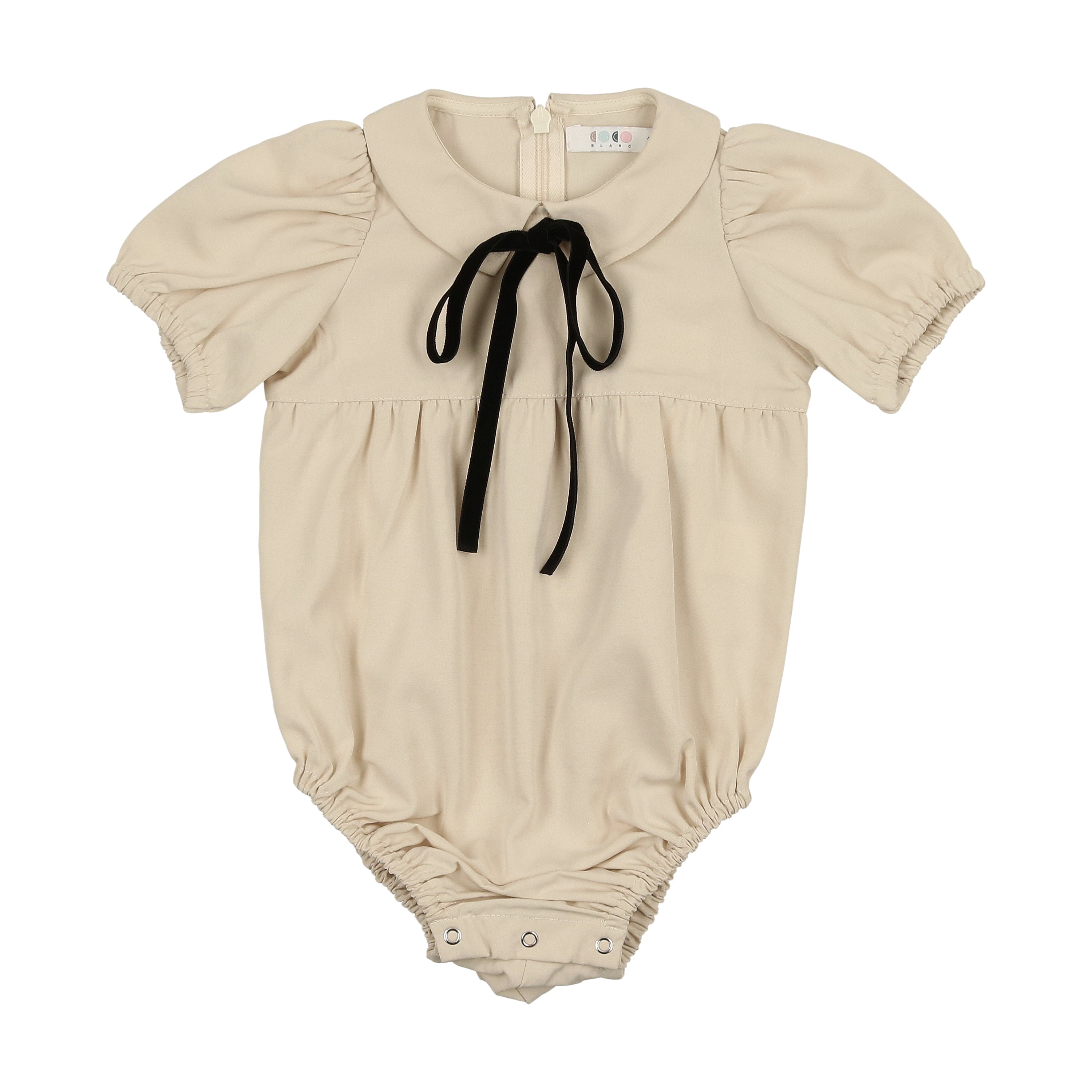 Cream Taffeta Romper with a Tie