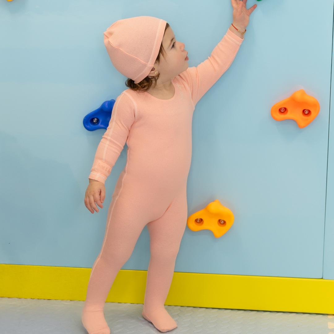 Coral Contrast Footie/Beanie