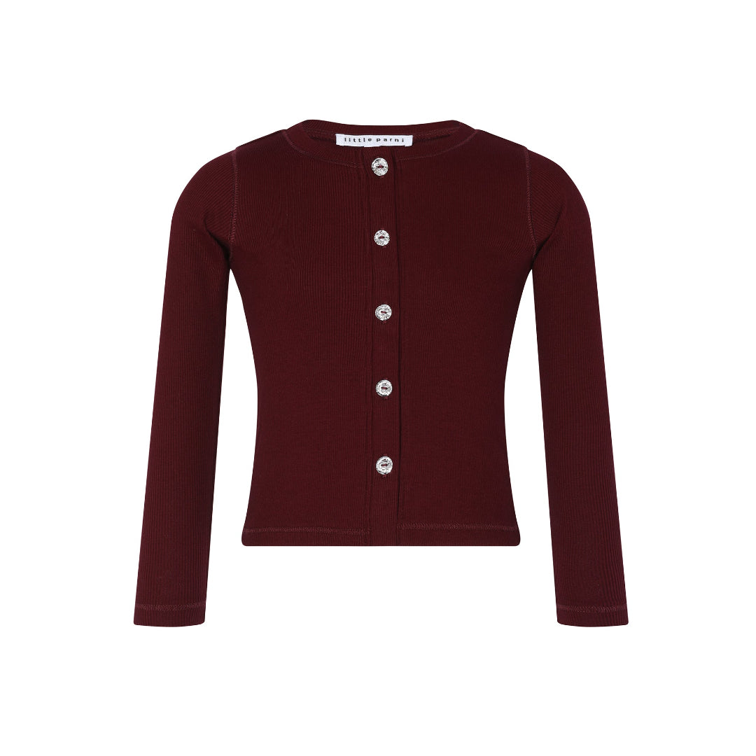 Burgundy Rhinestone Cardigan