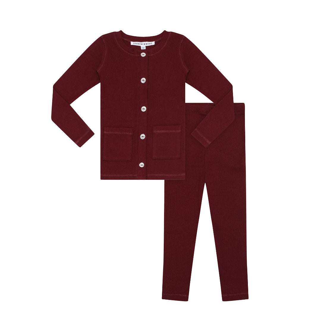 Burgundy Toddler Rhinestone Set