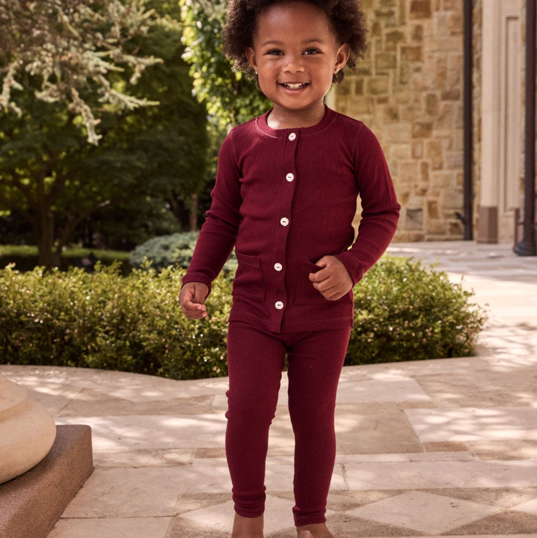 Burgundy Toddler Rhinestone Set