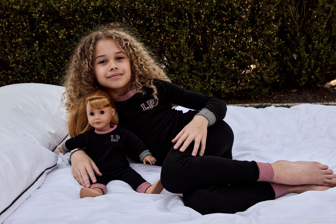 Black Varsity Doll Pajamas