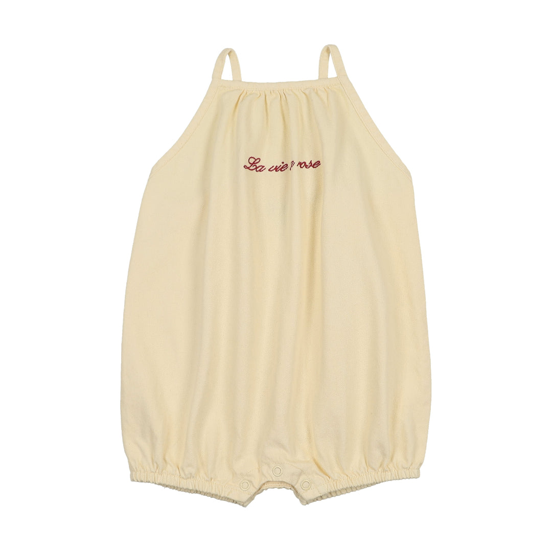 Yellow Denim Short Bubble Romper