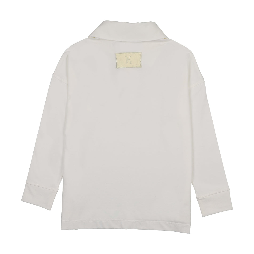 White/ Yellow Trim Teen Oversized Tshirt