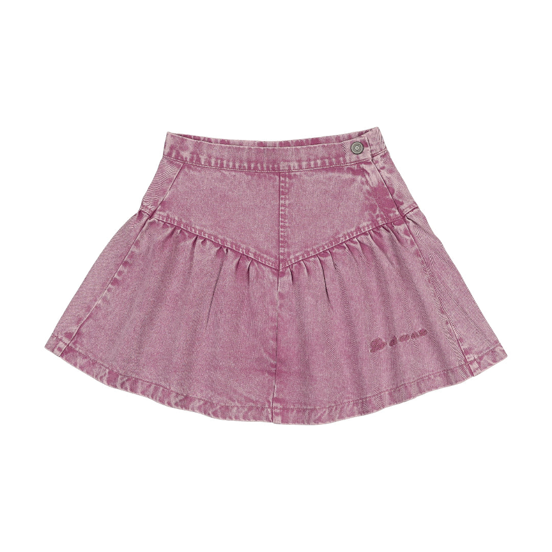Mauve Denim Yoke Skirt