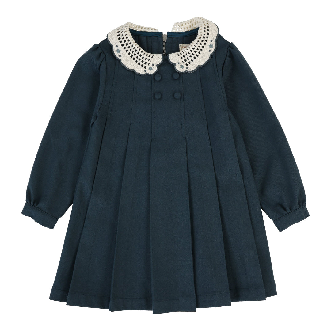 Slate Crochet Collar Dress