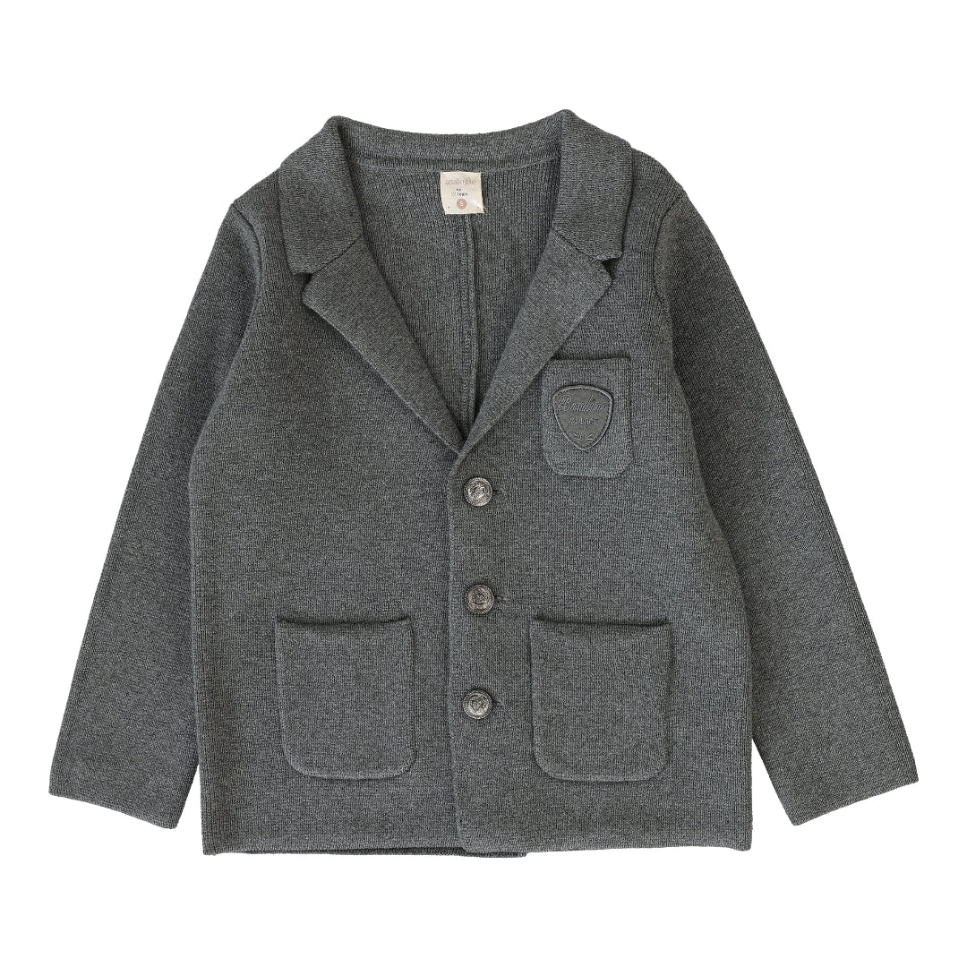 Mid Grey Crest Knit Blazer